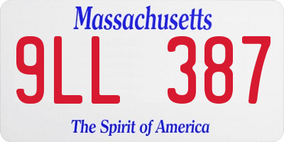 MA license plate 9LL387