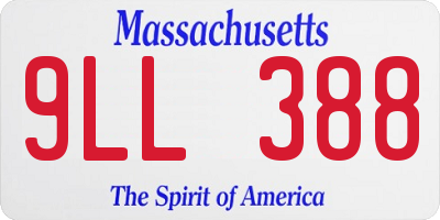 MA license plate 9LL388