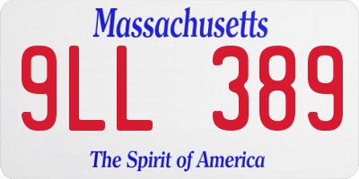 MA license plate 9LL389