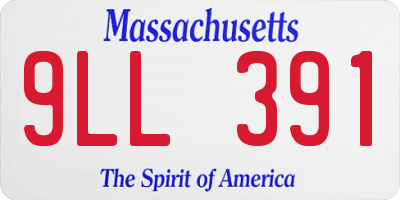 MA license plate 9LL391