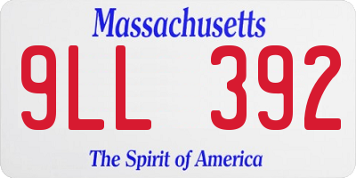 MA license plate 9LL392