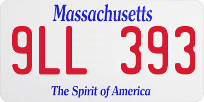 MA license plate 9LL393