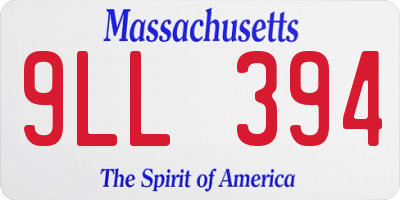 MA license plate 9LL394