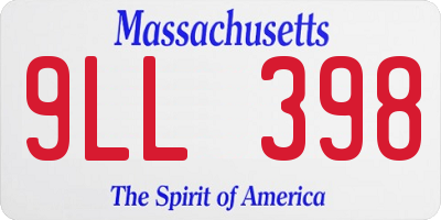 MA license plate 9LL398