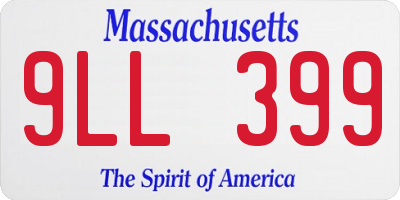 MA license plate 9LL399