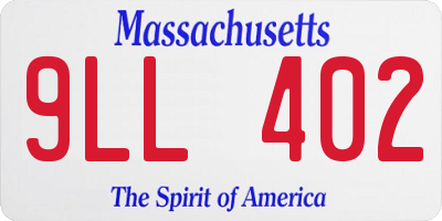 MA license plate 9LL402