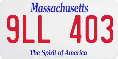 MA license plate 9LL403