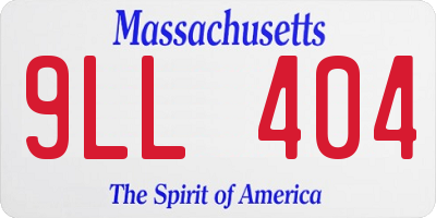 MA license plate 9LL404