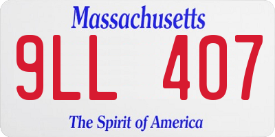 MA license plate 9LL407