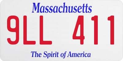 MA license plate 9LL411
