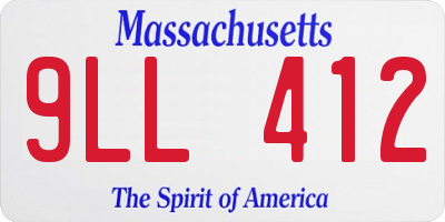 MA license plate 9LL412