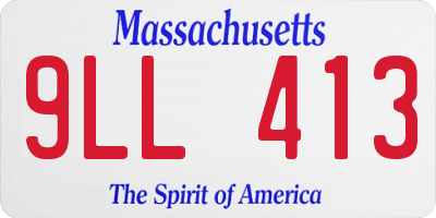 MA license plate 9LL413