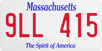 MA license plate 9LL415