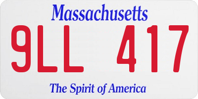 MA license plate 9LL417