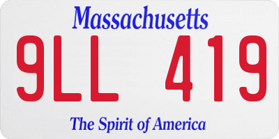 MA license plate 9LL419