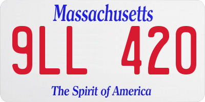 MA license plate 9LL420