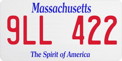MA license plate 9LL422