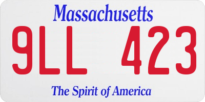 MA license plate 9LL423