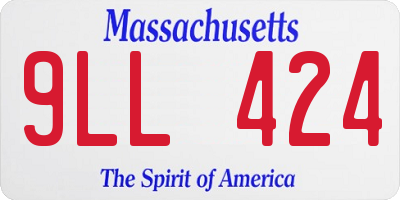 MA license plate 9LL424