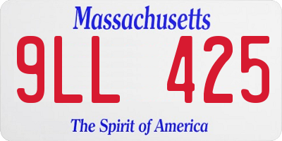 MA license plate 9LL425