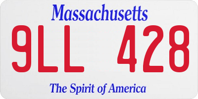MA license plate 9LL428