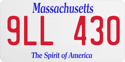 MA license plate 9LL430