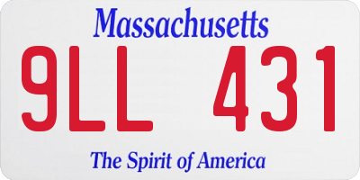 MA license plate 9LL431