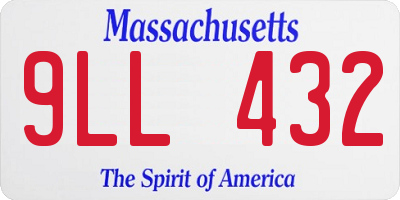 MA license plate 9LL432
