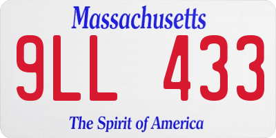 MA license plate 9LL433