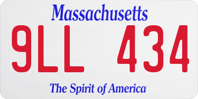 MA license plate 9LL434