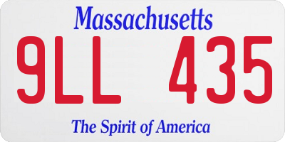 MA license plate 9LL435