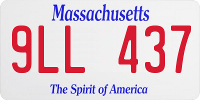 MA license plate 9LL437