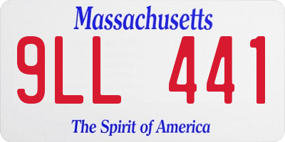 MA license plate 9LL441