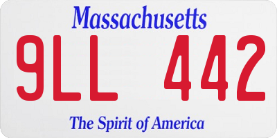 MA license plate 9LL442