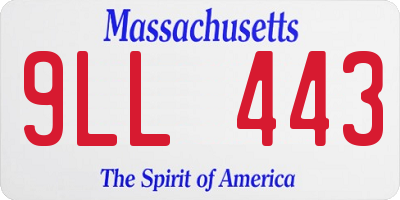 MA license plate 9LL443