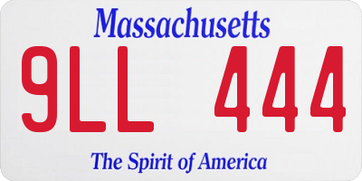 MA license plate 9LL444