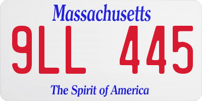 MA license plate 9LL445