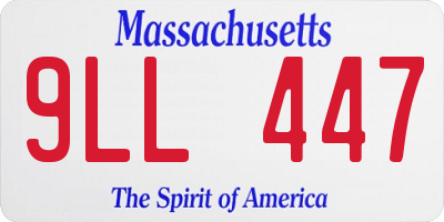 MA license plate 9LL447
