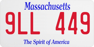 MA license plate 9LL449