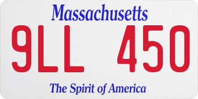 MA license plate 9LL450