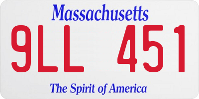 MA license plate 9LL451