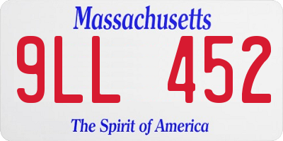 MA license plate 9LL452