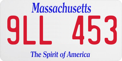 MA license plate 9LL453