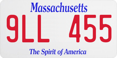 MA license plate 9LL455