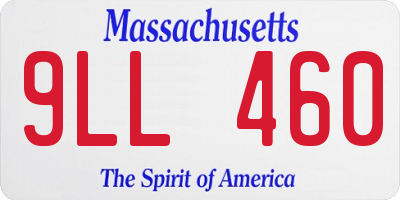 MA license plate 9LL460