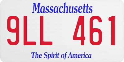 MA license plate 9LL461