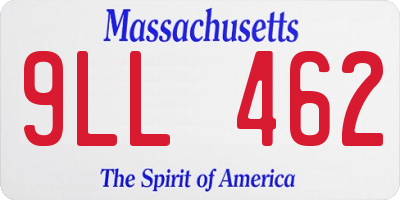 MA license plate 9LL462