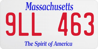 MA license plate 9LL463