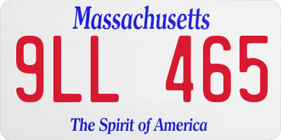 MA license plate 9LL465