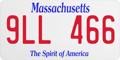 MA license plate 9LL466